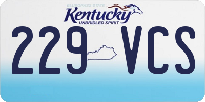 KY license plate 229VCS