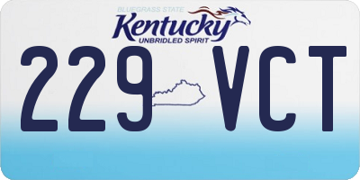 KY license plate 229VCT