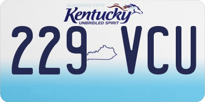 KY license plate 229VCU