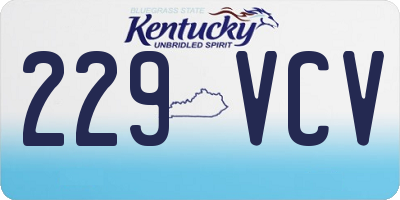 KY license plate 229VCV