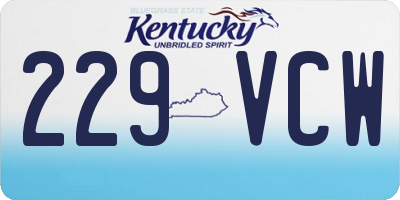 KY license plate 229VCW