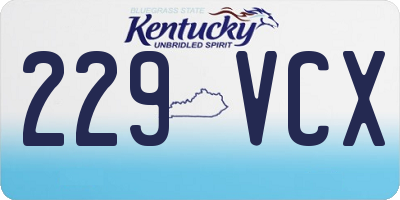 KY license plate 229VCX