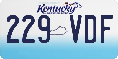 KY license plate 229VDF