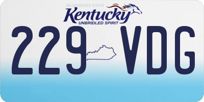 KY license plate 229VDG