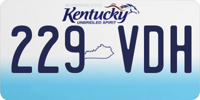 KY license plate 229VDH
