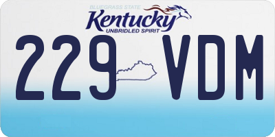 KY license plate 229VDM