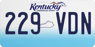 KY license plate 229VDN