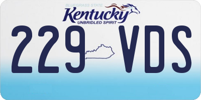 KY license plate 229VDS