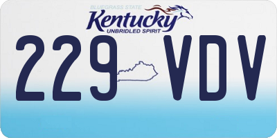 KY license plate 229VDV