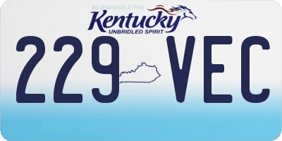 KY license plate 229VEC