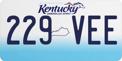 KY license plate 229VEE