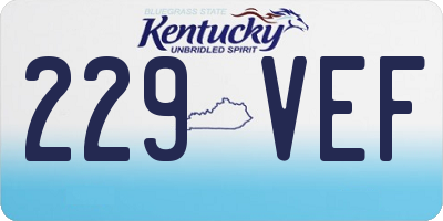 KY license plate 229VEF