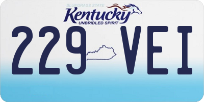 KY license plate 229VEI