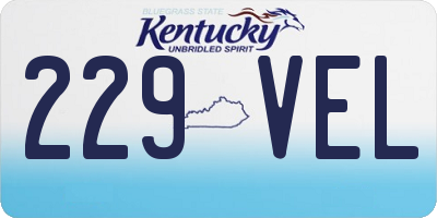 KY license plate 229VEL