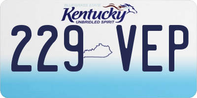 KY license plate 229VEP