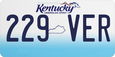 KY license plate 229VER