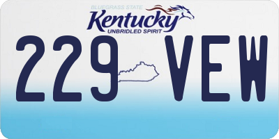 KY license plate 229VEW