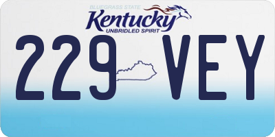 KY license plate 229VEY