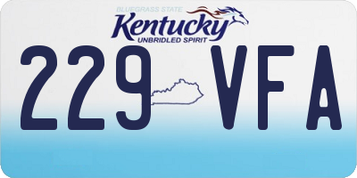 KY license plate 229VFA
