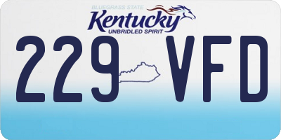 KY license plate 229VFD