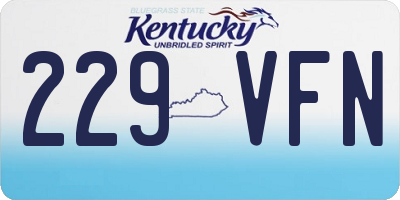 KY license plate 229VFN