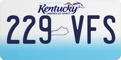 KY license plate 229VFS
