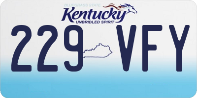 KY license plate 229VFY