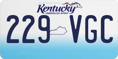 KY license plate 229VGC