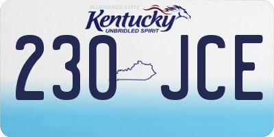 KY license plate 230JCE