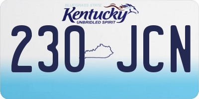KY license plate 230JCN