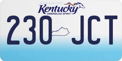 KY license plate 230JCT