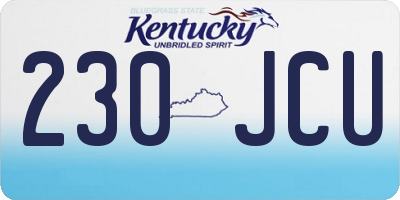 KY license plate 230JCU