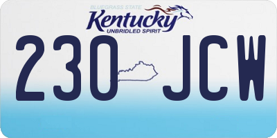 KY license plate 230JCW