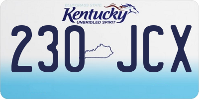 KY license plate 230JCX