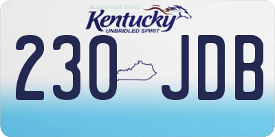 KY license plate 230JDB