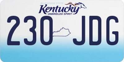 KY license plate 230JDG
