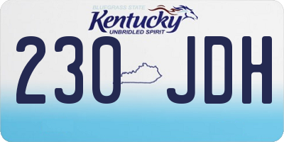 KY license plate 230JDH