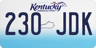 KY license plate 230JDK
