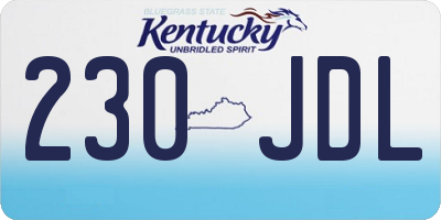 KY license plate 230JDL