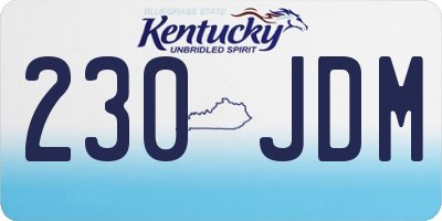KY license plate 230JDM