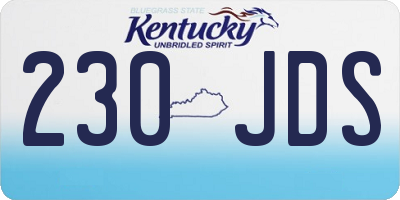 KY license plate 230JDS