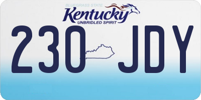 KY license plate 230JDY