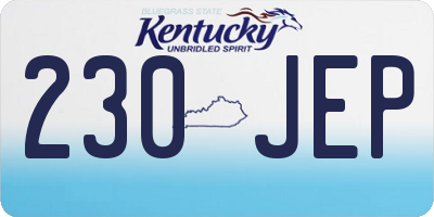 KY license plate 230JEP
