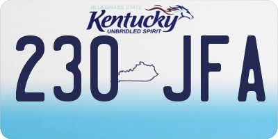 KY license plate 230JFA