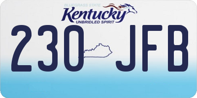 KY license plate 230JFB