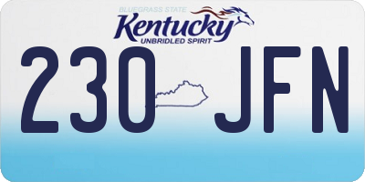KY license plate 230JFN