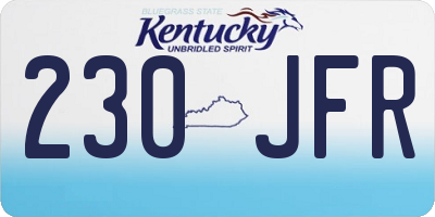 KY license plate 230JFR