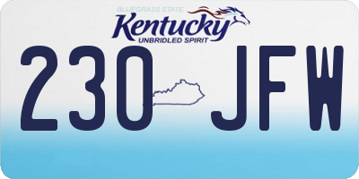 KY license plate 230JFW