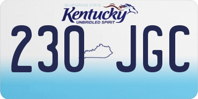KY license plate 230JGC