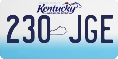 KY license plate 230JGE